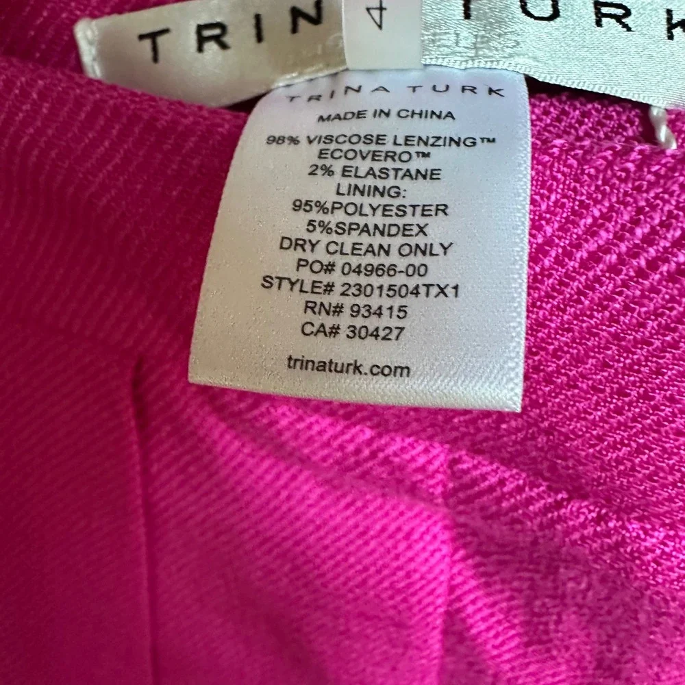 Trina Turk‎ Carefree Pant Women's Pink Culottes Wide Leg Cropped Pleated Size 4